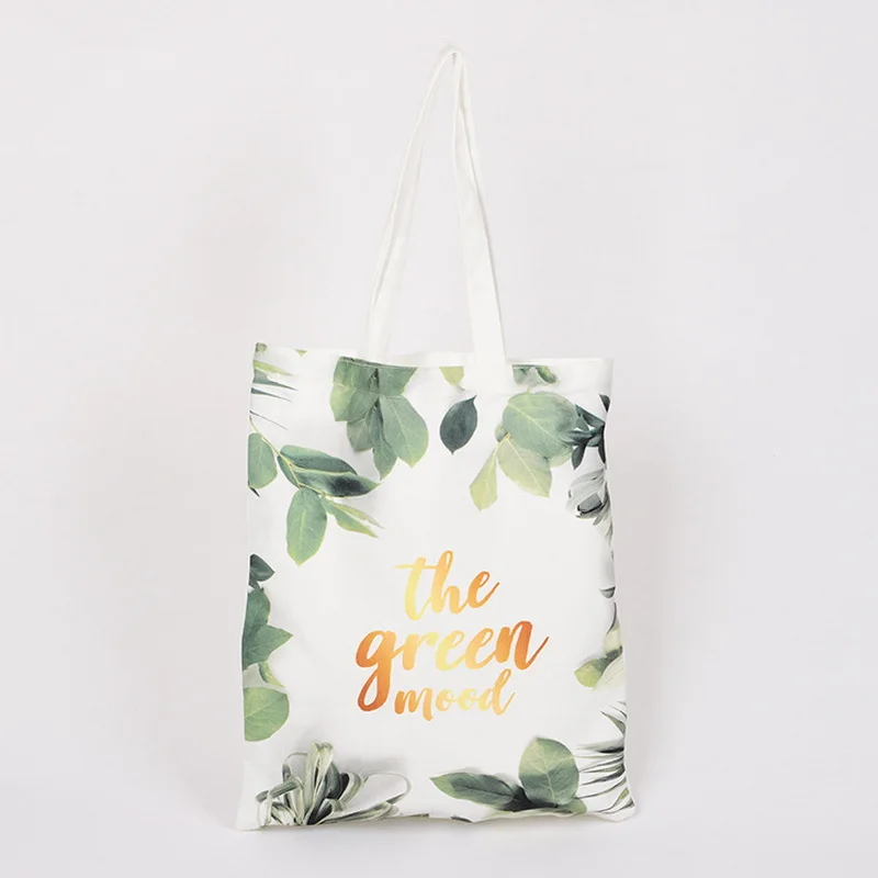 Reversible Cotton Canvas Blank Tote Bags Custom Shopping Bags Logo Printed