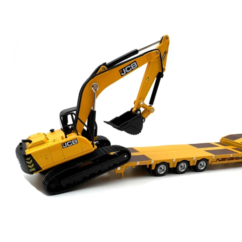 OXFORD Diecast 1:76 Scale Excavator Trailer Alloy Car Model Finished Product Simulation Toy Static Model Display