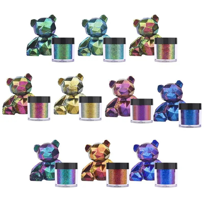 Mirror Chameleons Pigment Pearlescent Epoxy Resin Glitter Magic Discolored Powder Resin Colorant Jewelry Making Dye Tools
