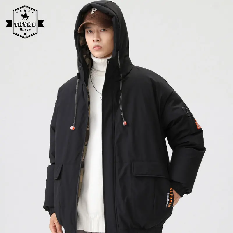 Men's Oversized Parkas Winter Warm Thick Jacket Causal Korean Loose Coats Unisex Down Jackets Japanese Style Puffer Outerwear