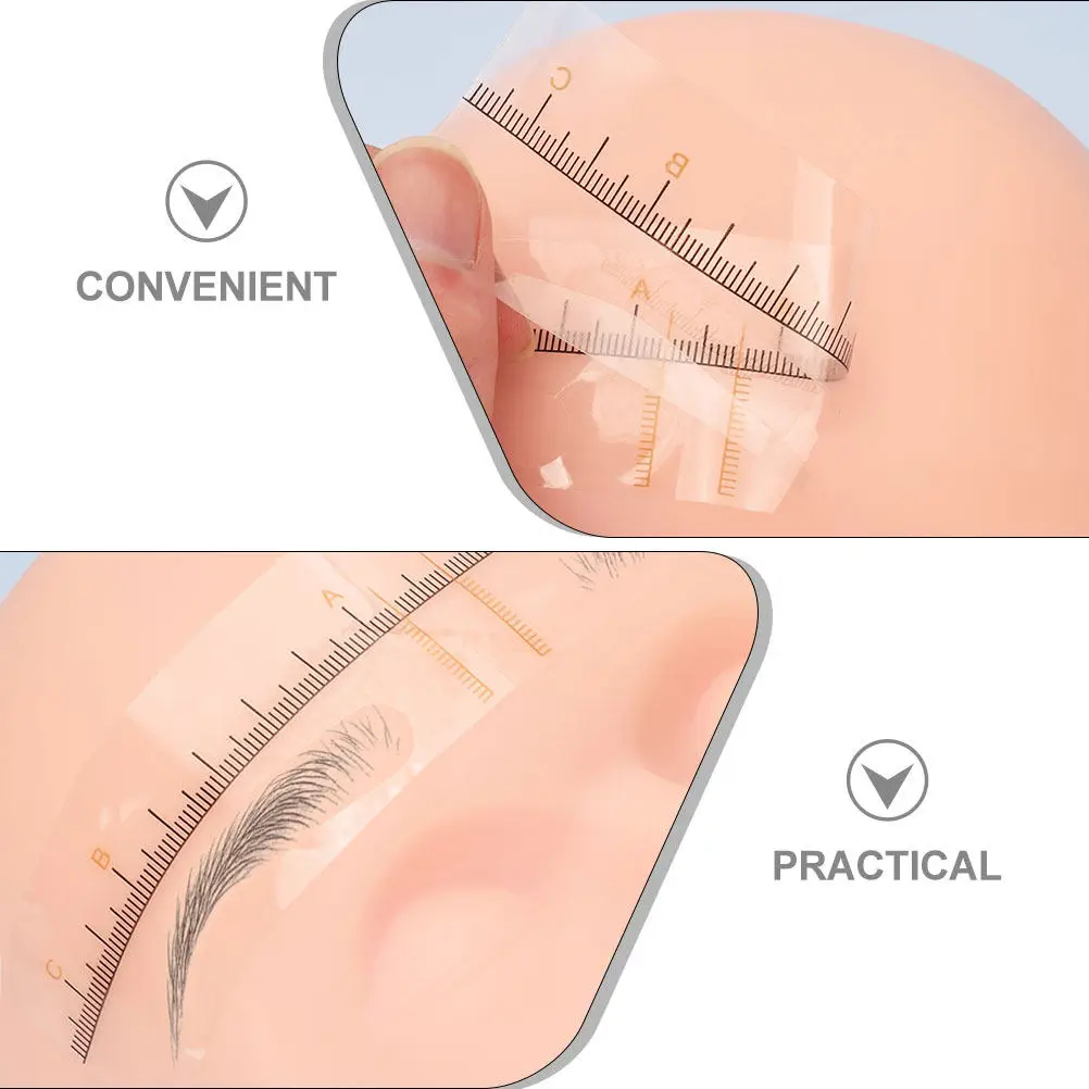 50Pcs Eyebrow Positioning Ruler Professional Measuring Tool Eyebrow Shaping Template for Tattooing Threading Drawing Precision
