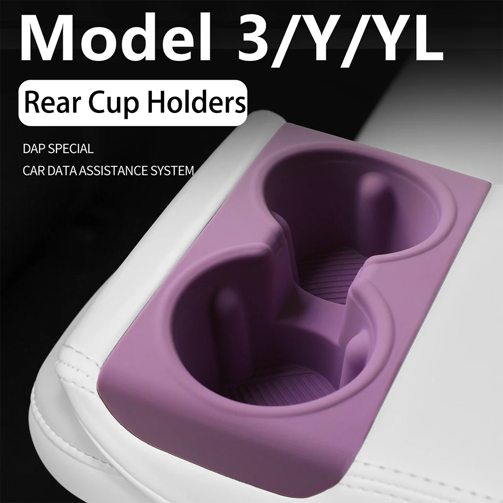 For Tesla Model Y/3 Rear Cup Holder Inserts ilicone Non-slip silicone insert Prevents cup shaking and noise