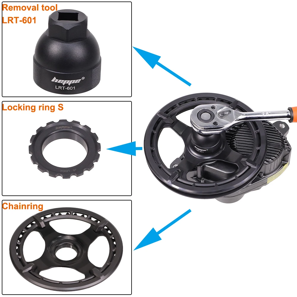 HEPPE E-Bike Motor-Sicherungsring Montage- und Demontagewerkzeug für Shimano E6100 E7000 E8000 E8050 EP8 Motor – Detail 27