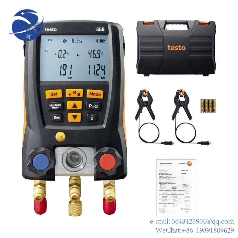 

YYHCTesto 550s/557/549 Gauge Refrigeration Digital Manifold Electic Pressure Gauge 0563 1550 Digital Refrigerant Meter Set