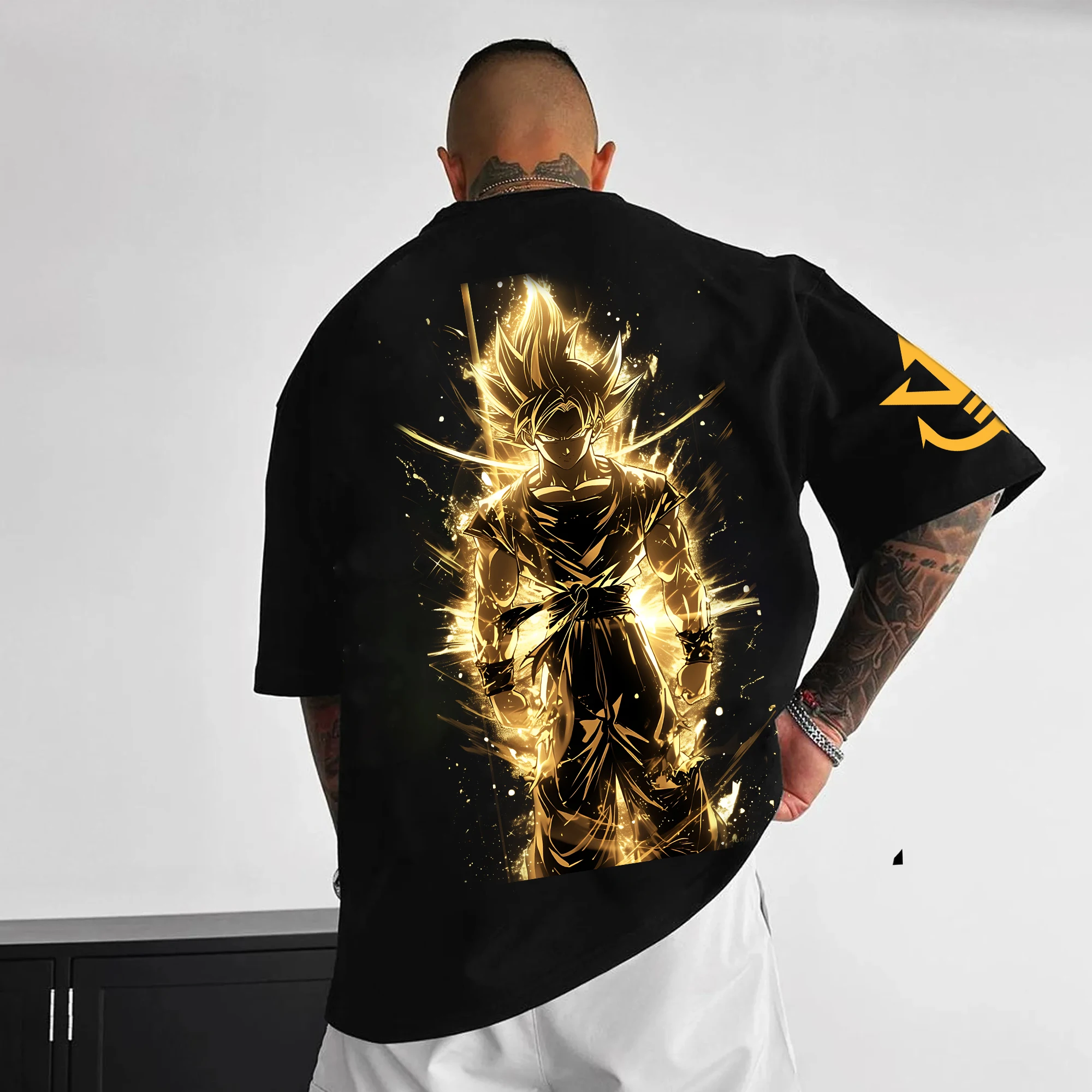 2025 sommer Neue Dragon Ball Animation T-Shirt männer Harajuku Lose Beiläufige Straße Trend Plus Größe Eltern-kind-Kurzarm Top