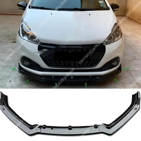 푸조 208 PureTech THP BlueHDi VTi HDi 2012-2018 바디 에어로 키트 튜닝 글로스 용 앞 범퍼 스포일러 립 스플리터 디퓨저