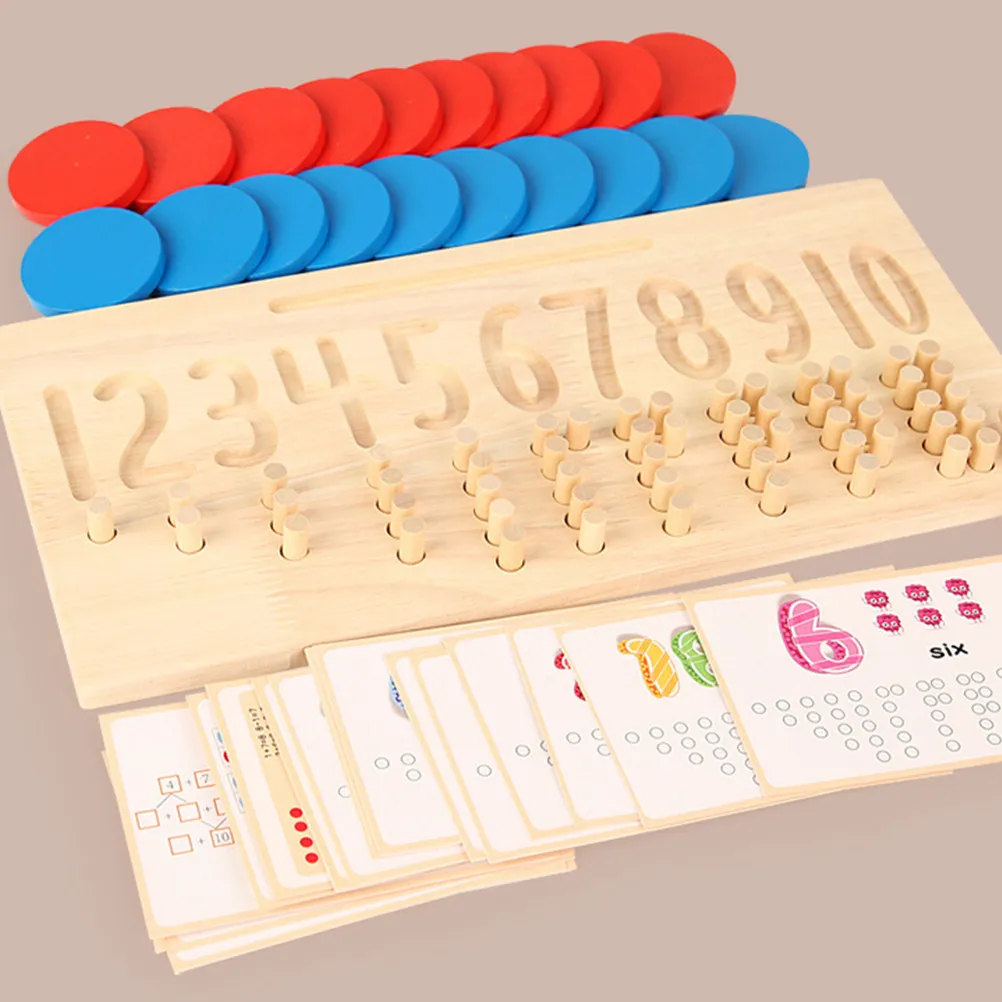 

1Set Number Tracing Board Wooden Educational Learning Board for Kids Early Cognition Handwriting Practice Counting Math