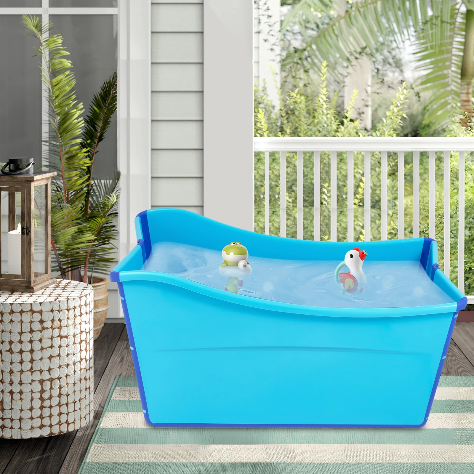 

Портативная домашняя ванна, 87,2 * 46,0 * 56,4 см, для пользователей ростом до 160 см, компактная ванна с дренажной трубой 110 см и заглушками для слива ﻿