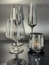 Smoked Grey Champagne Glasses Crystal Glasses Cup Red Wine Glasses Whiskey Brandy Glasses Exclusive Barware Sample Glasse