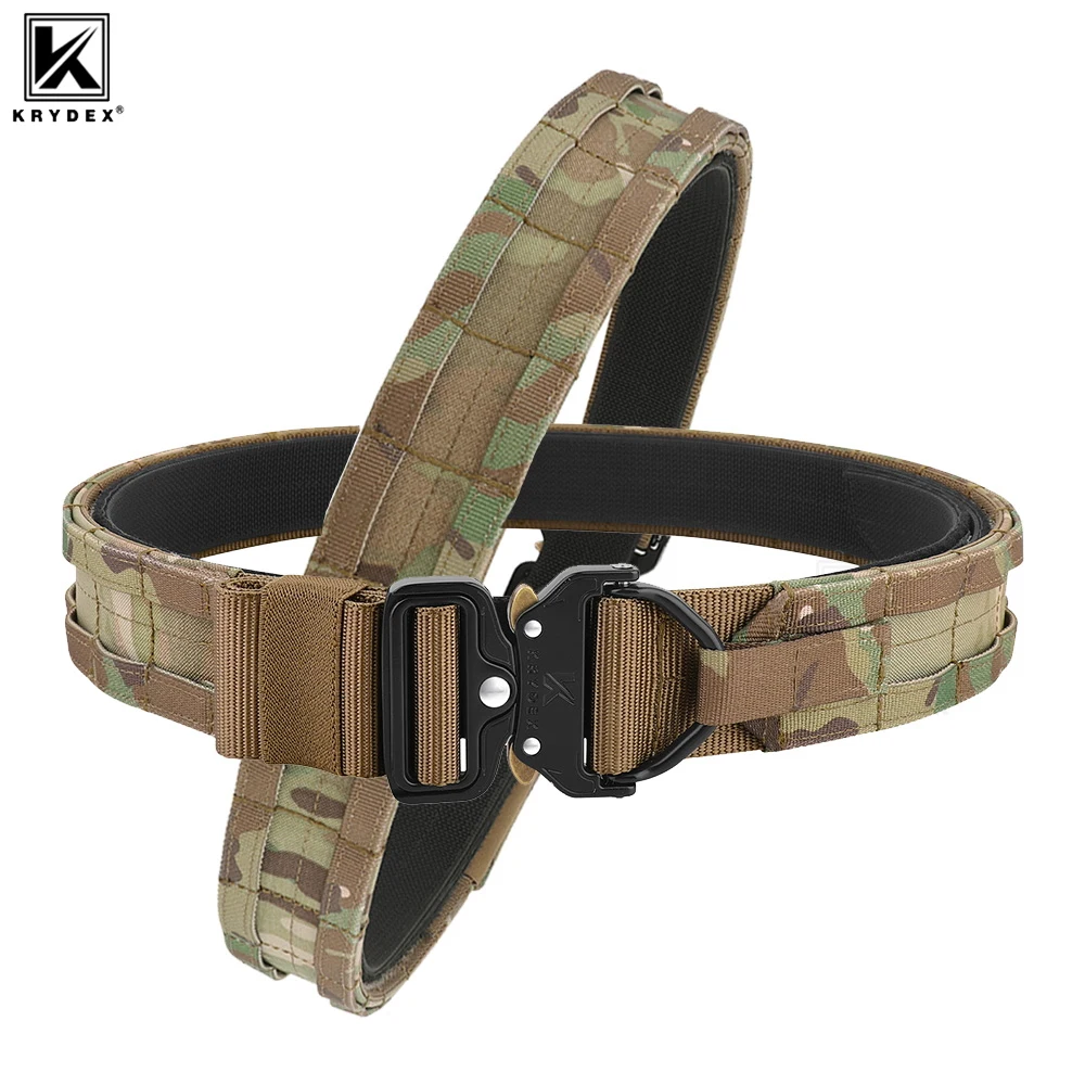 KRYDEX Tactical Quick Release MOLLE D-Ring Belt 1.75” & 1.5” Rigger Duty Gun Belt for Outer & Inner Wear Hunting And Shooting