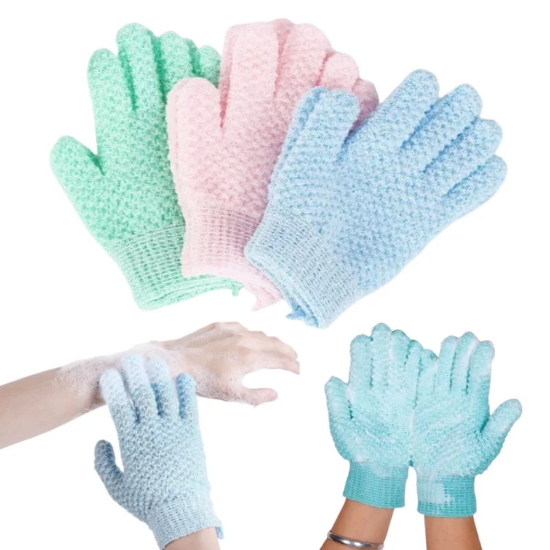 2Pcs Bath Gloves Shower Cleaning Glove SPA Foam Rubbing Mud Peeling Exfoliating Gloves Bathing Massage Gloves Bathroom Supplies