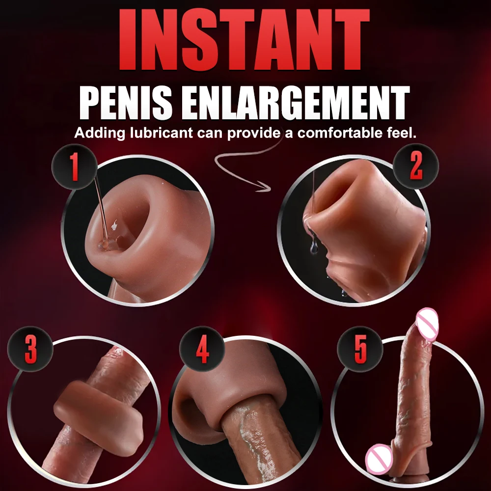 Realistic Penis Sleeve Cock Man Sleeve Enlargement Penis Extender Dildo Sleeve Adult Sensual Adult Products Dick Ring Sex Toys view 5