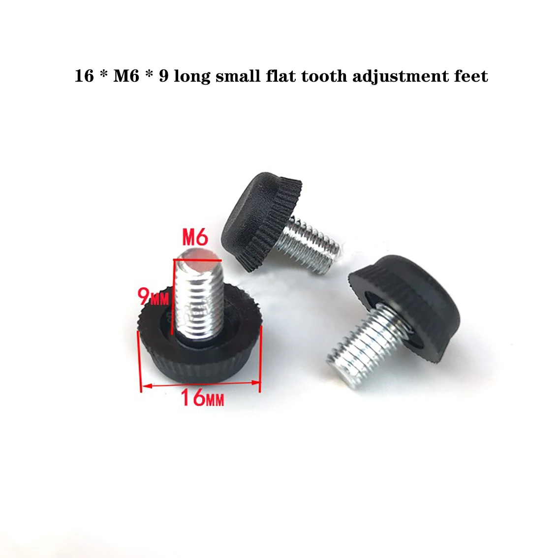 Zwarte 15/16 * M6 Schroeven Met Verstelbare Elastische Pluggen Plastic Tafel Verstelbare Hoge En Lage Voetkussentjes Moerpluggen En Voetnagels