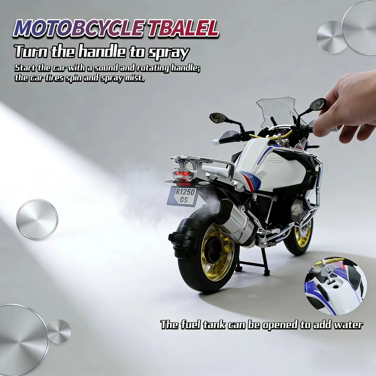 

Масштабная модель мотоцикла BMW R1250GS (1:6) из литого сплава, коллекционная миниатюра, украшение, подарок для парня, декор для дома, игрушечный автомобиль