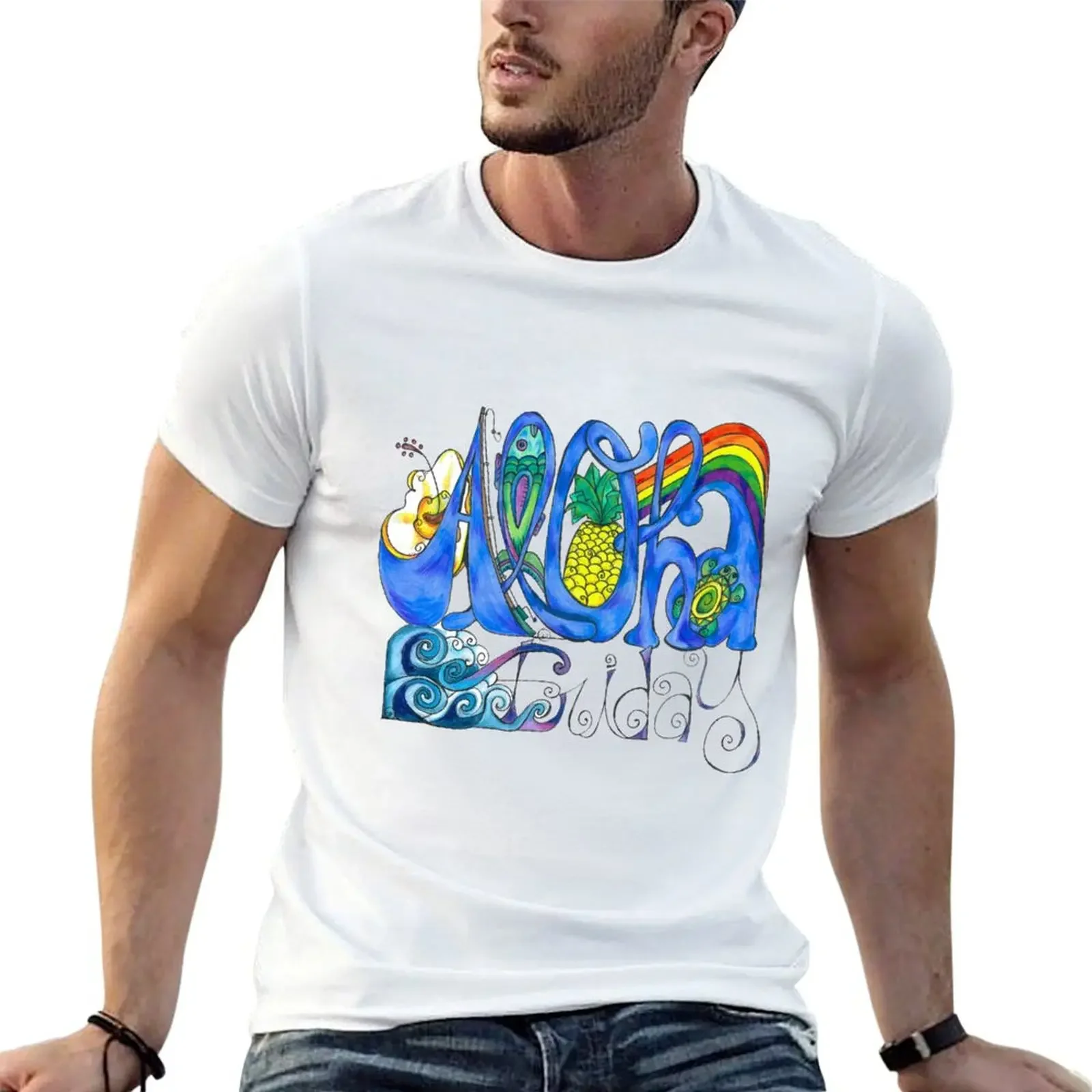 

Aloha Friday T-Shirt for a boy vintage clothes t shirt men 100℅ cotton