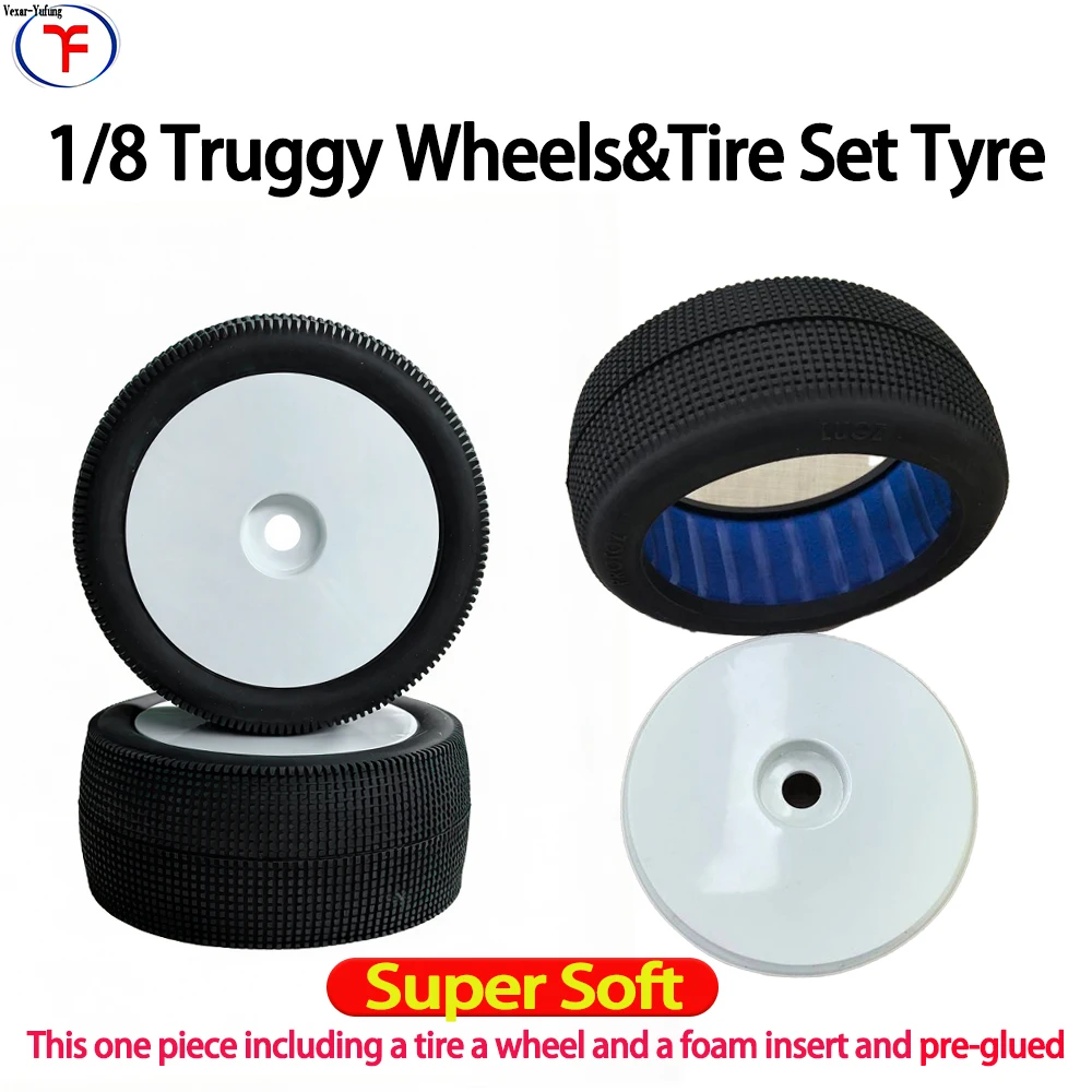 

1/8 RC Truggy Wheels Tire Blue compound 17mm Hex Wheel Rims With Sponge Insert For Jconcepts Similar