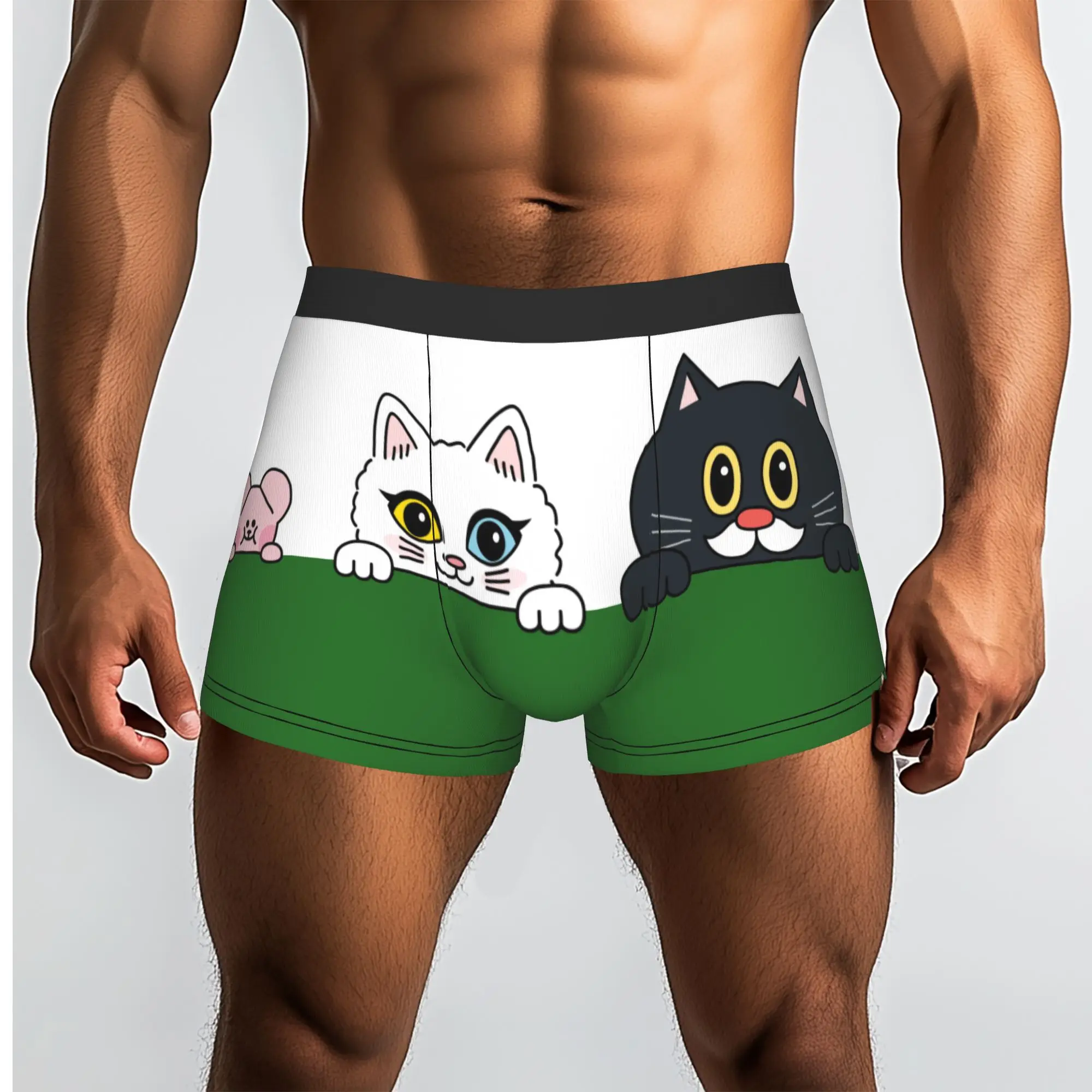 Funny Cute Cats Pattern Boxers Shorts Men  Briefs Underwear Cool Underpants