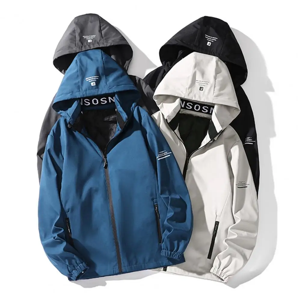 

Men Windbreaker Oversized Zipper Pockets Men Spring Autumn Men's Jackets Hooded Loose Thermal Warm Hoodies Casual Sweatshirts