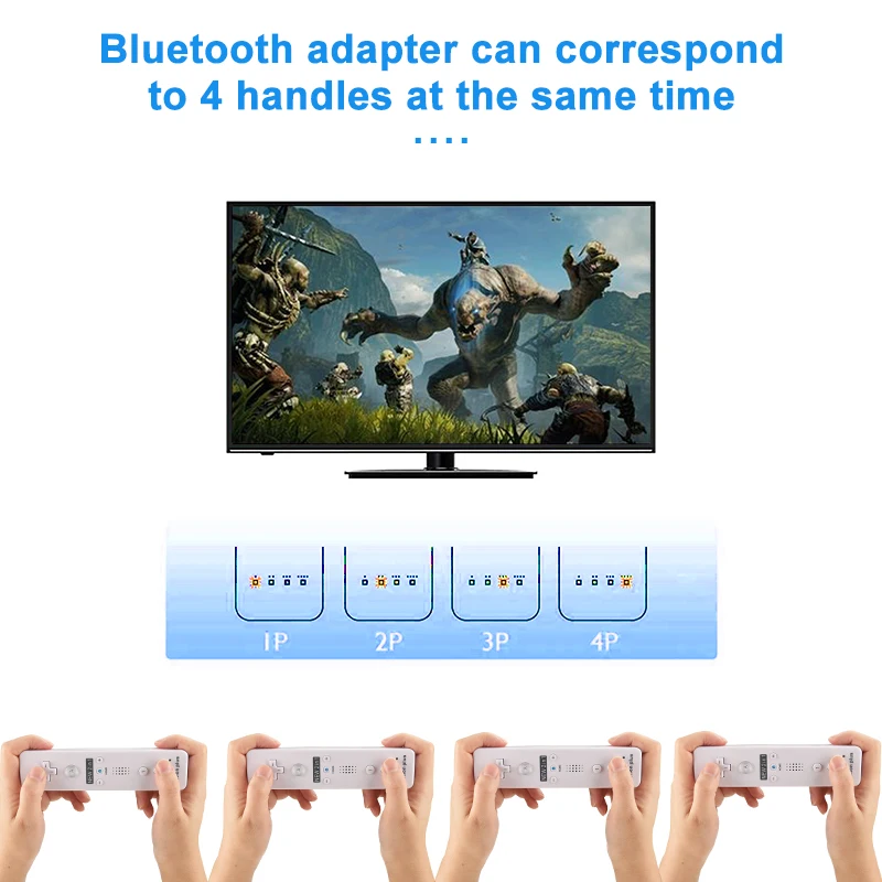 2PCS Remote Controller with Nunchuck Controller for Wii Console Wireless Gamepad with Motion Plus for  Wii Games Control