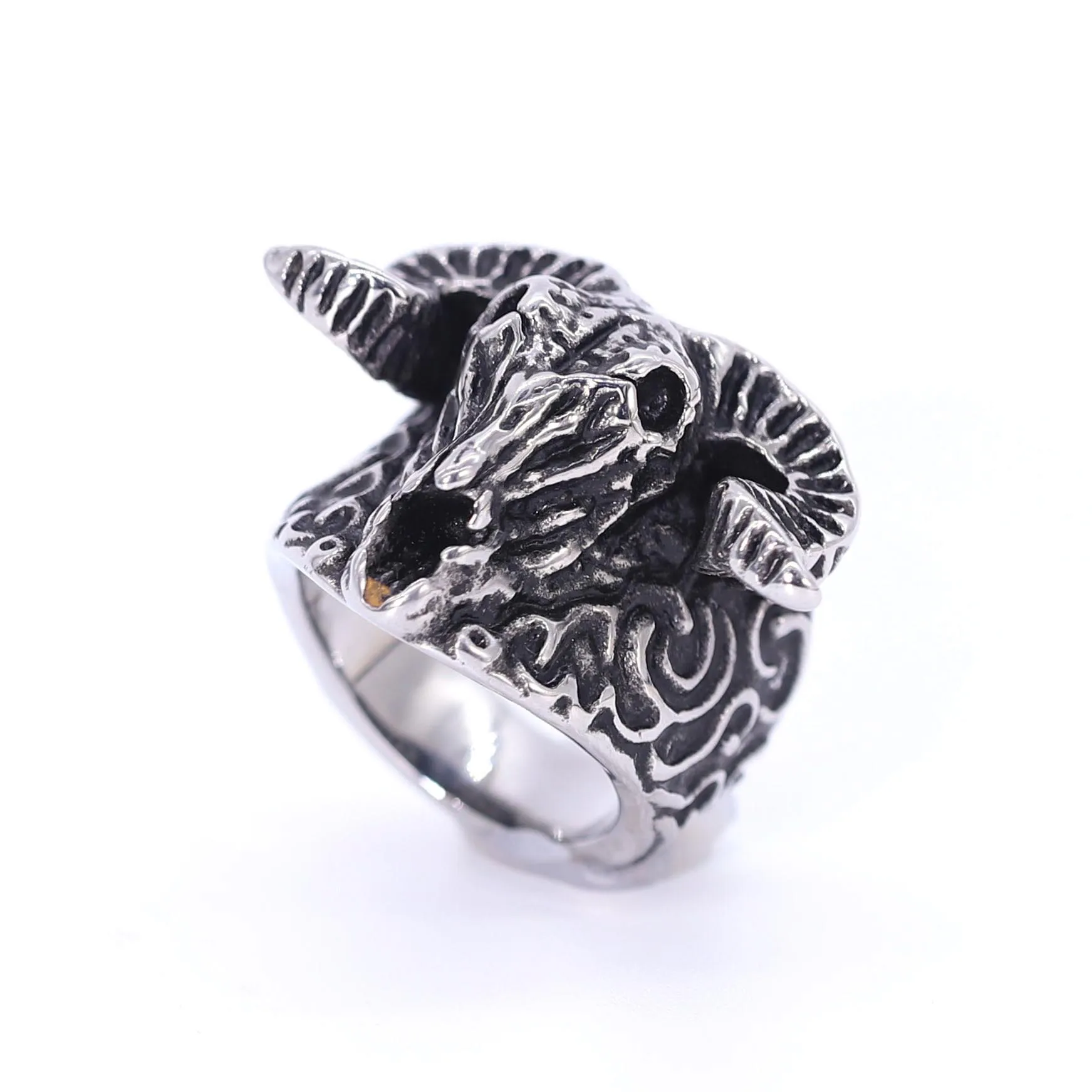 Gothic Skull Stainless Steel Rings Cthulhu Demon Satan Goat Head Steampunk Skull Hand Bones Angel Egyptian Mummy Biker Rings
