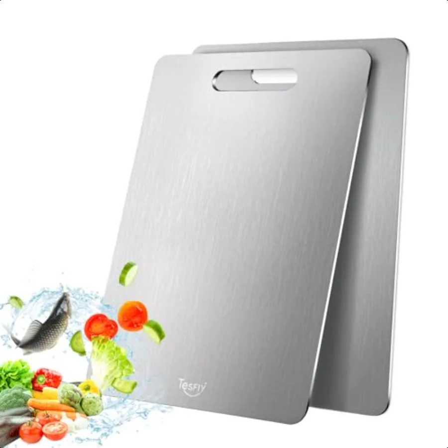 

2 Pack Titanium Cutting Board 100 Pure Titanium Cutting Boards For KitchenEasy to clean Doublesided foodgrade Cutting Board For