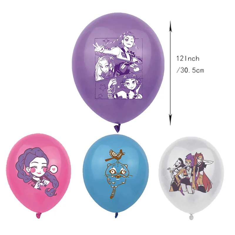 12 stücke Geburtstag Party Luftballons Dämon Dekor Banner Kuchen Topper Ballon Mädchen Kind Koreanische Kpop Anime Partei Liefert Dekoration