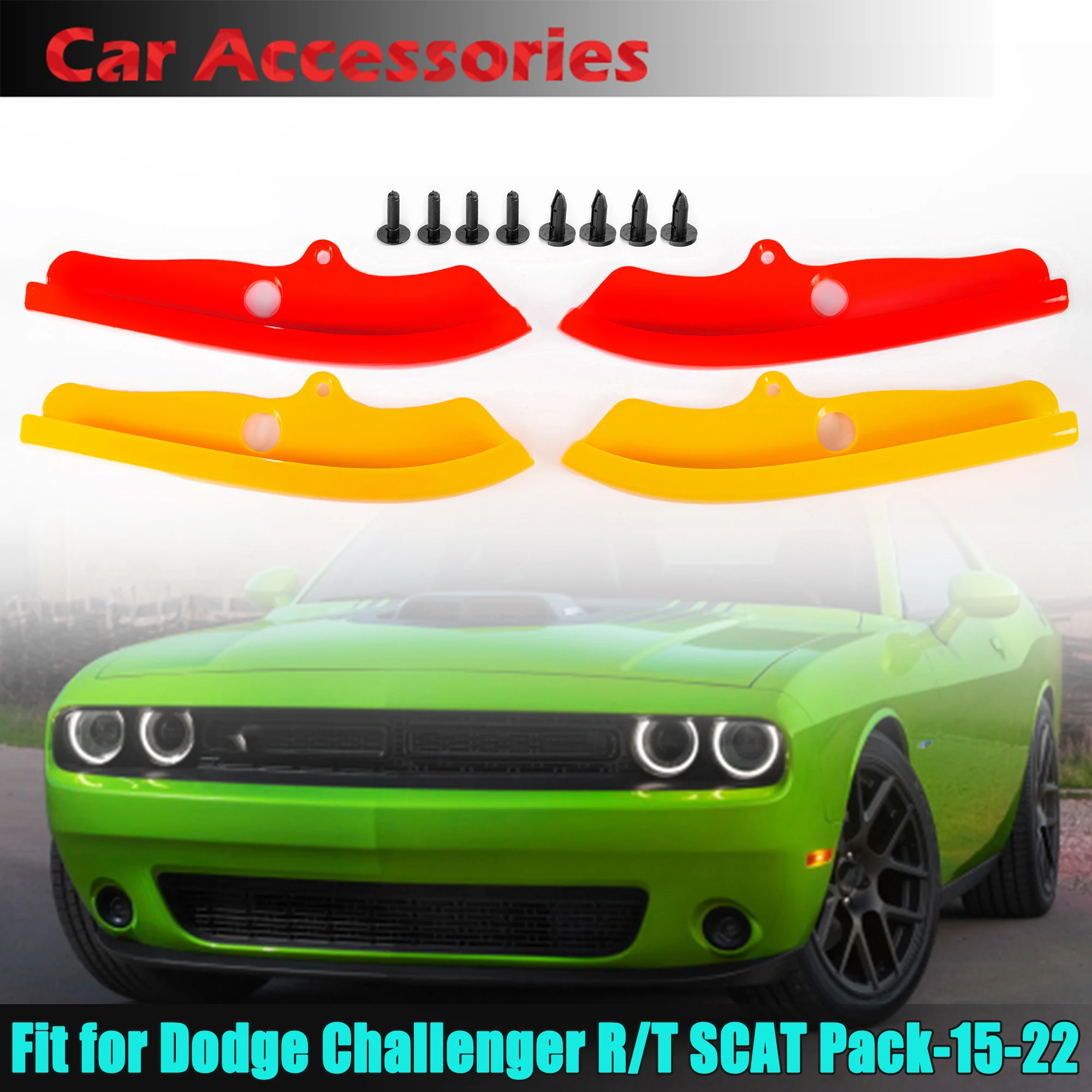 

Front Bumper Splitter Spoiler Diffuser Guard Cover Lip Shovel Protector Strip Fit For Dodge Challenger R/T Scat Pack 2015-2022