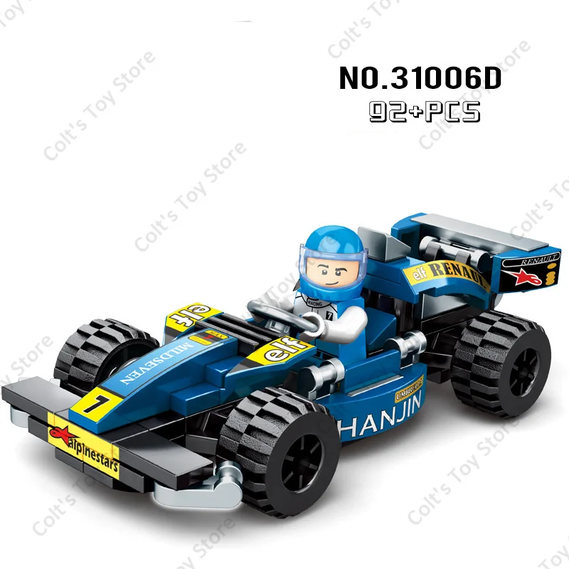 New Speed Championship F1 Super Sports Racing Building Blocks MOC Small Vehicle Car Classic Model Bricks Toys For Kids Gifts