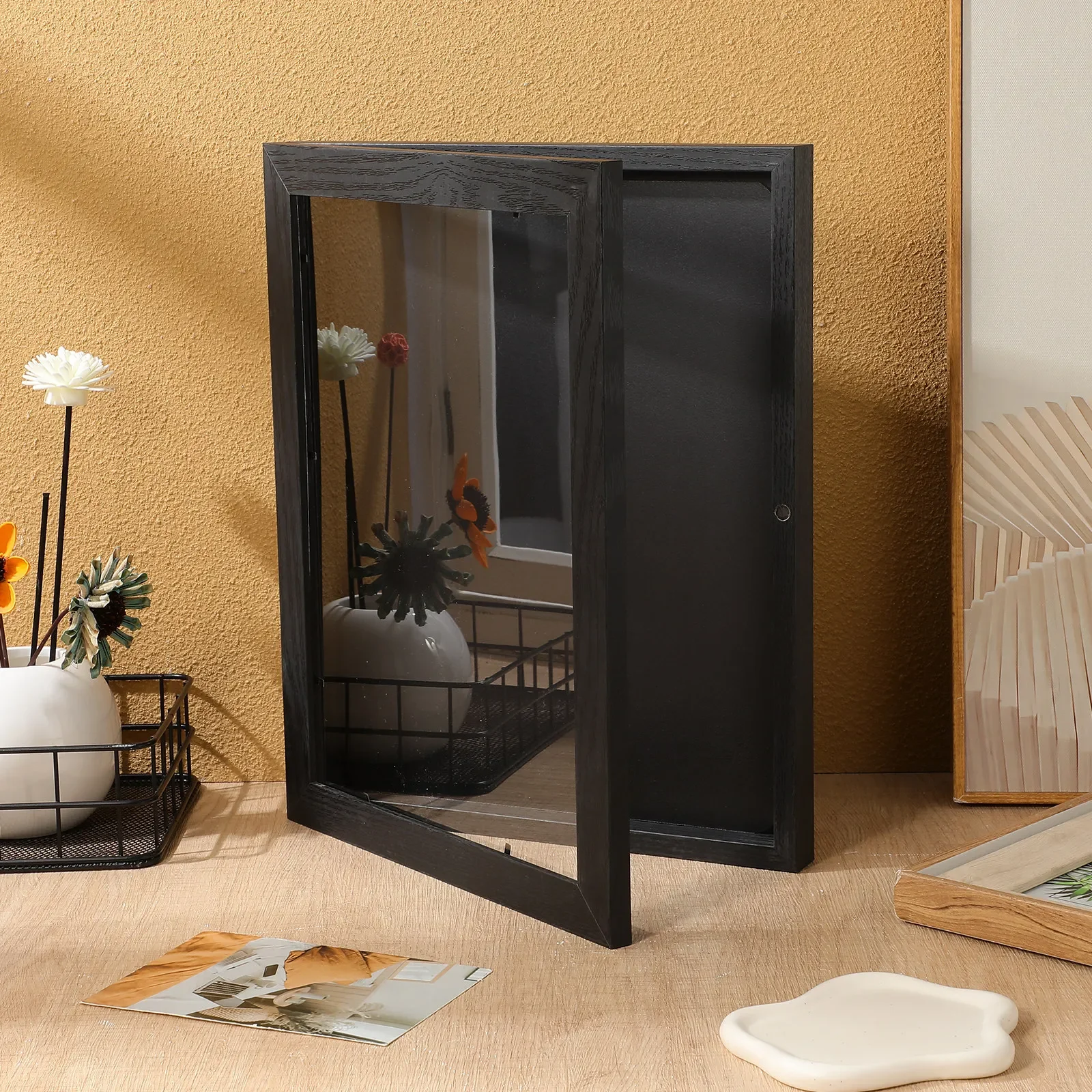 Wooden Sports Shirt Display Frame Shadow Box Large Wood Showcase for Basketball Football Baseball Uniform Preservation