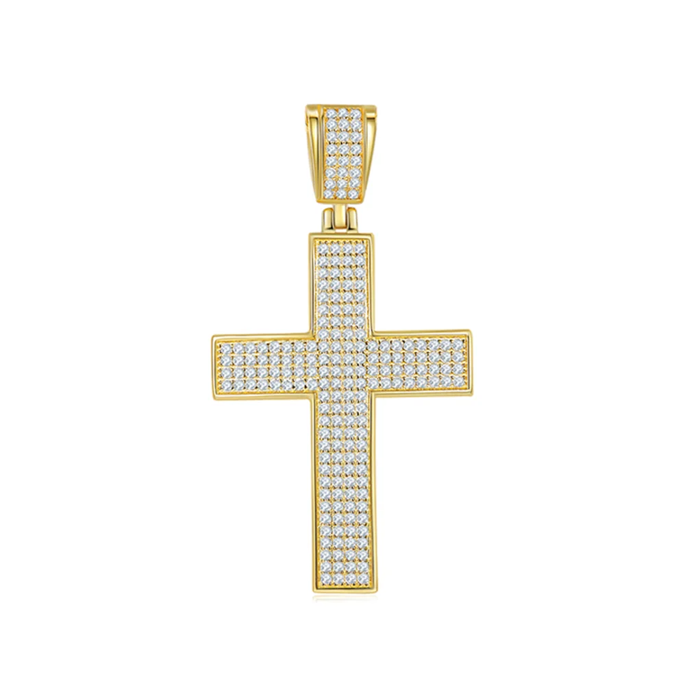 

HanYu Classic Luxury 925 Silver Cross Pendant for Men 1.6CT Melee Moissanite Stone Hiphop Pendant Jewelry Party Gifts