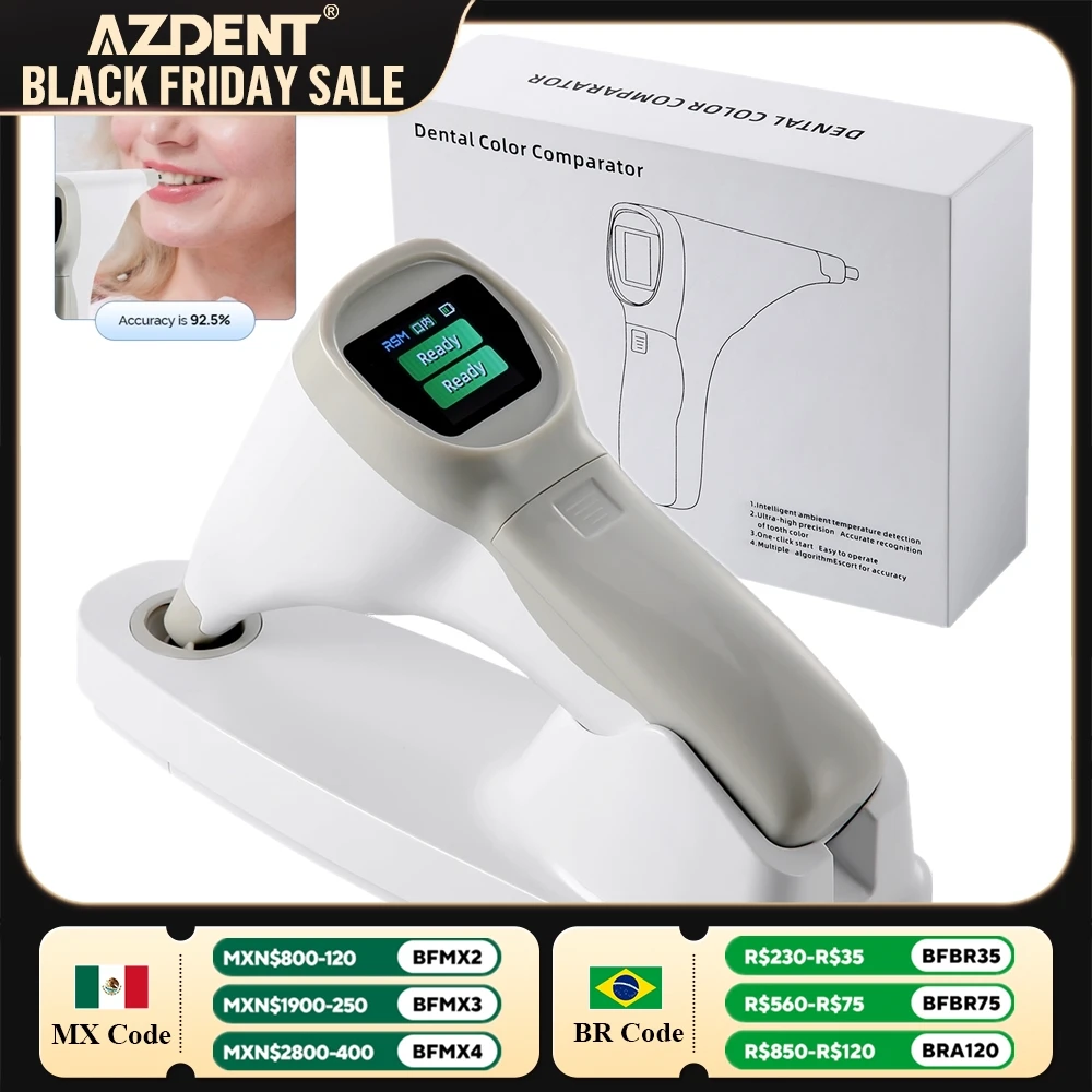 Dental Photoelectric Tooth Color Comparator AZDENT Digital Shade Guide Corrector LCD Screen Wireless Dentistry Equipment