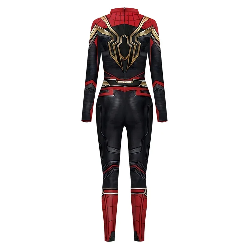 Superhero spiderman Jumpsuit Cosplay Costume Adult Women Men Halloween Carnival Party Tight-fitting Iron Spider Zentai Bodysuit