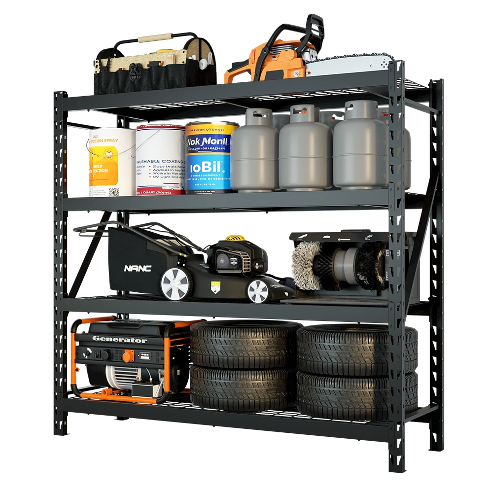 

4 Tier Heavy Duty Storage Shelving Unit Industrial Shelf Metal Warehouse Stacking Storage Rack Systems
