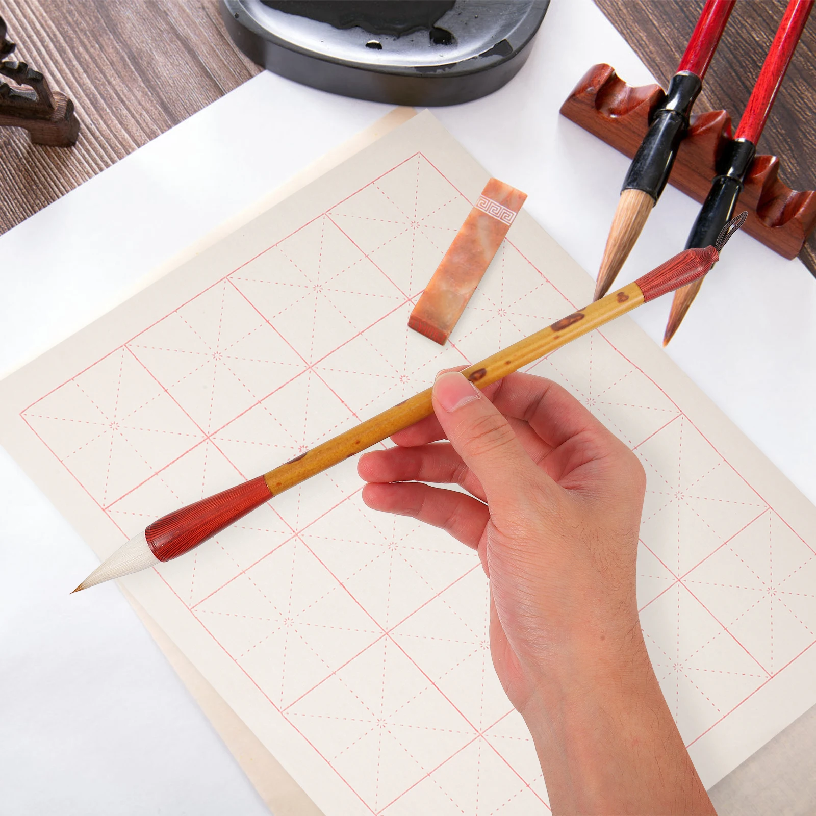 

Chinese Traditional Ink Brush Calligraphy Sumi Painting Watercolor Alloy Hair Soft Resilient Precision Classic Design Gift
