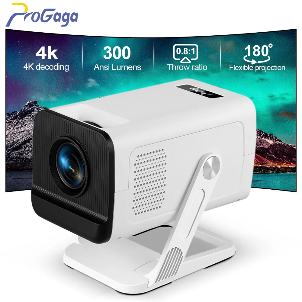 

PROGAGA PG310 Mini Projector 4K Android 300Ansi BT5.4 Projetor For Movie PG310 Smart Home Theater Outdoor Video Portable Beamer