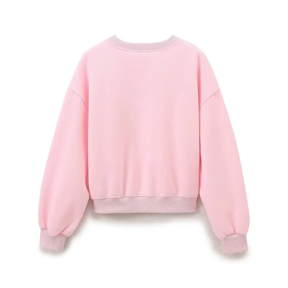 Tangada 2024 Autumn Women Fleece Sweatshirts Oversize Long Sleeve O Neck Loose Pullovers 6H336