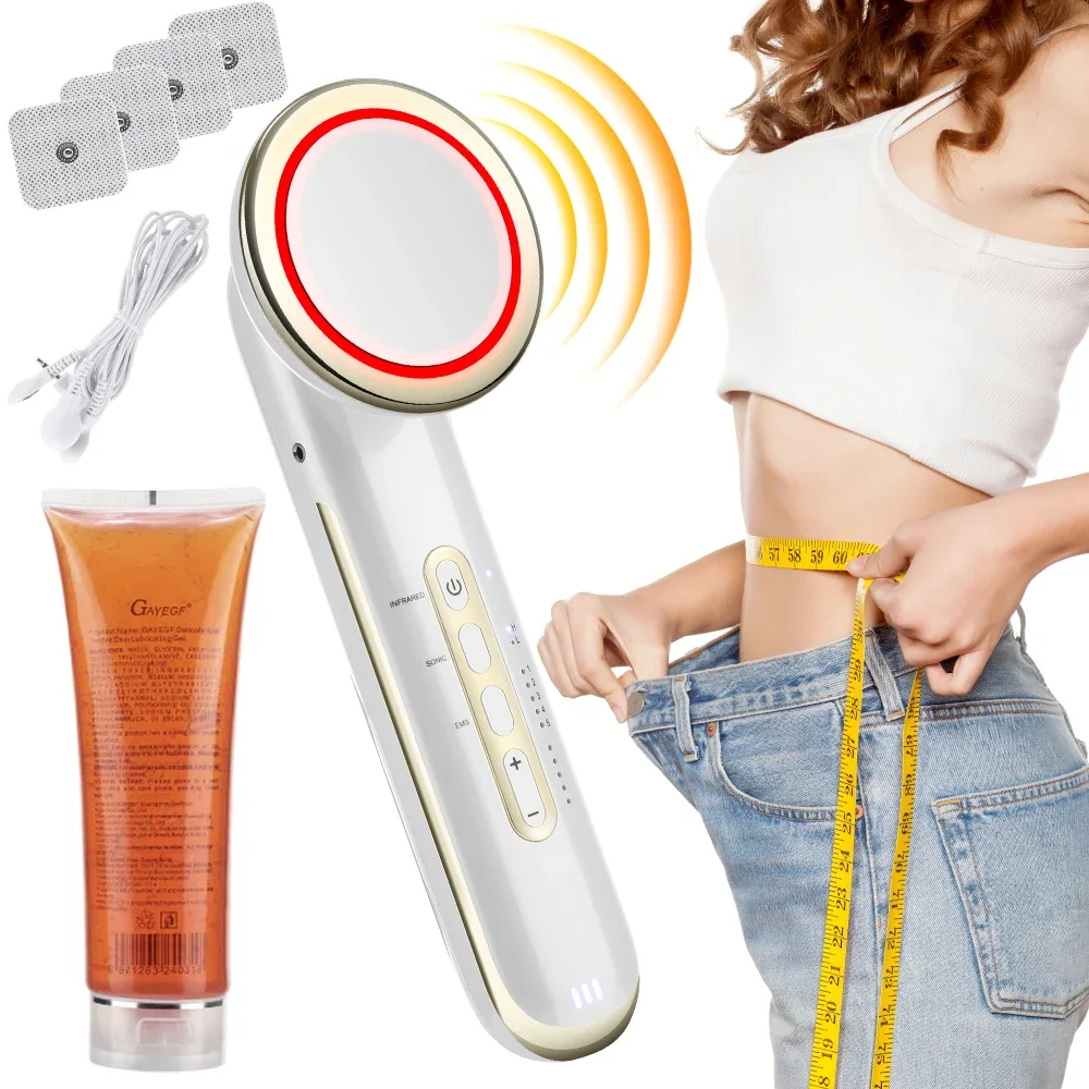 

EMS Ultrasound Body Shaping Massager Red Infrared Light Therapy Facial Body Slimming Vibrating Massager Fat Burner Device