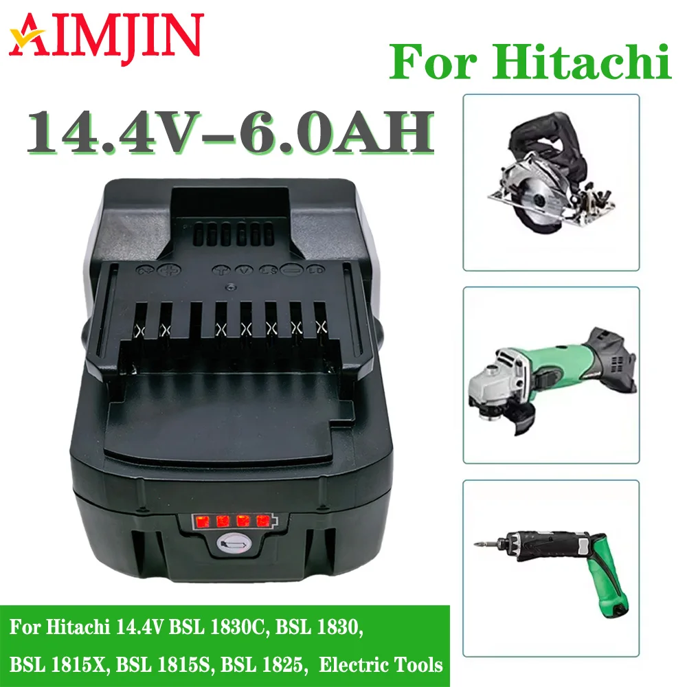 

For Hitachi 14.4V Replacement BSL1430 BSL1440 BSL1450 Cordless Drill Rechargeable Power Tools 6.0Ah Battery