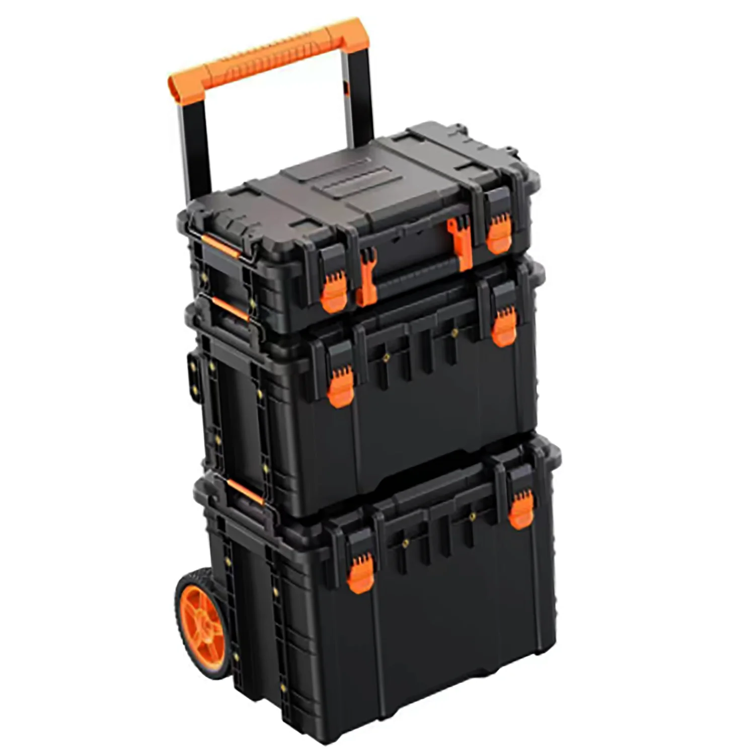 Vertak Cassetta degli attrezzi con carrello combinato 3 in 1 con maniglia a tirante Set di valigie per riporre gli attrezzi impilabili