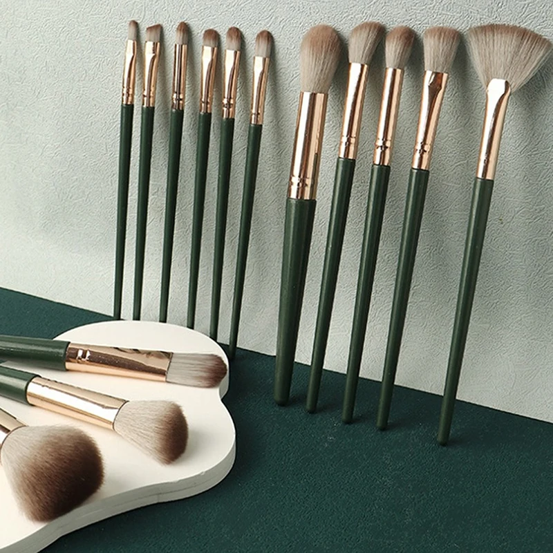 

【14Pcs Makeup Brushes Soft Set Face Eyes Make Up Brush Eyeshadow Brush Eyebrow Highlight Lips Brush Multifunctional Beginner】