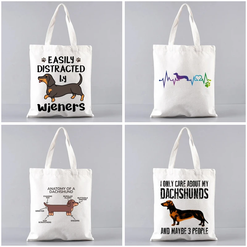 Cute Dachshund Ladies Handbag Cosmetic Organizer I Do What I Want Shoulder Bag Eco Large Capacity Shopping Bag Wallet 2026 new