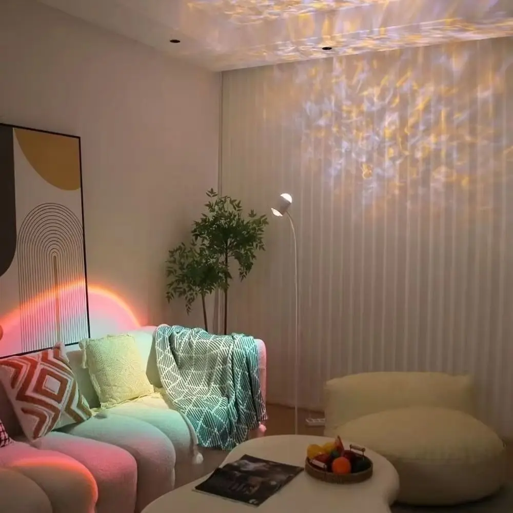 16 لون مصباح تموج الماء زر التحكم 360 °   دوران ثنائي الرأس تصميم الإنترنت الشهيرة مصباح جو الضوء المموج