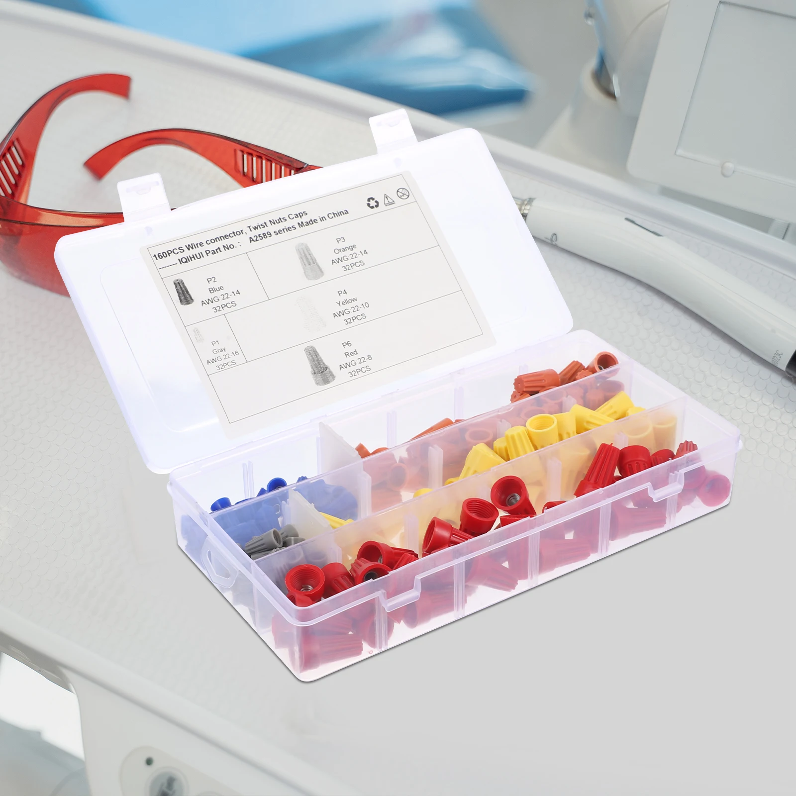 

160Pcs Waterproof Wire Connectors Caps Spring Insert Electrical Cable Connector No Tools Required for Car Marine