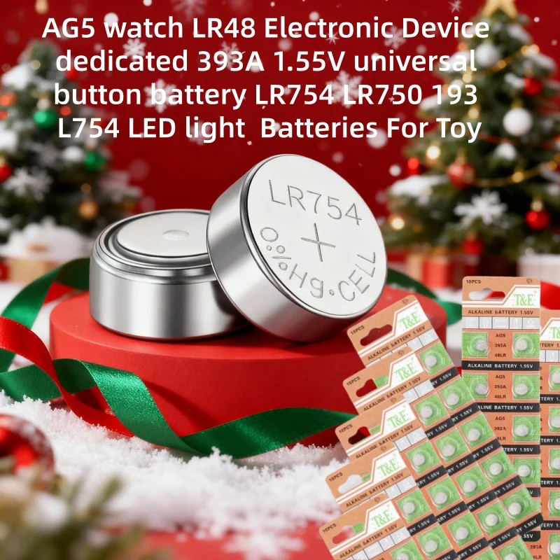 

AG5 Watch LR48 Electronic Device Dedicated 393A 1.55V Universal Button Battery LR754 LR750 193 L754 LED Light Batteries for Toy