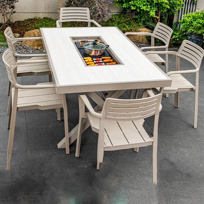 Set di mobili da giardino per scrittura di design Set di mobili da giardino per studio di lusso moderno mobile Mobili per la casa Mesas De Jantar da esterno