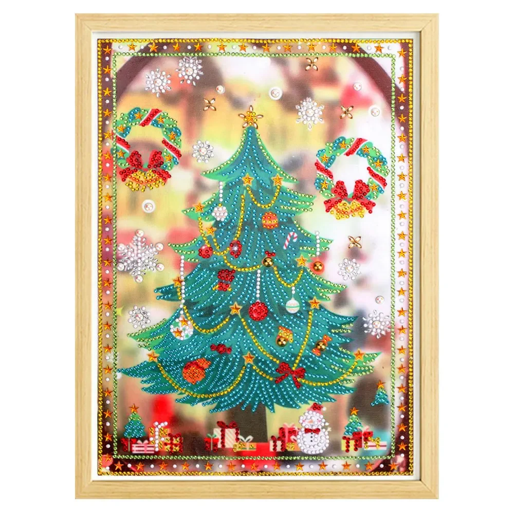 Christmas Tree Diamond Painting Special Shaped Diamond DIY 5D Partial Drill Cross Stitch Kits Crystal Rhinestone Picture Arts