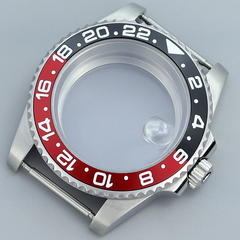 Boîtier de montre de plongée en verre saphir, cadran noir et rouge, lunette Gstuff, mouvement 8215, SeATM Nh35, Nh36, Nh34 38, Eta2824, Yota 28.5, 40mm