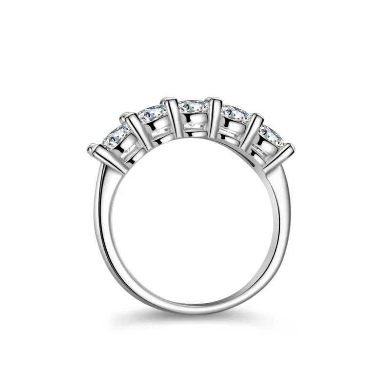 JoyceJelly 4 مللي متر D اللون VVS مويسانيتي الدائري للنساء مجموع 1.5CT S925 فضة مجوهرات تمرير الماس تستر العصابات الزفاف #2