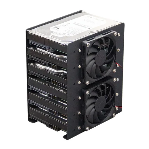 Imagen 1 del producto Soporte de disco duro mecánico 6F integrado, disco duro de metal 6x3,5, ventilador de expansión superpuesto, refrigeración para carcasa de PC