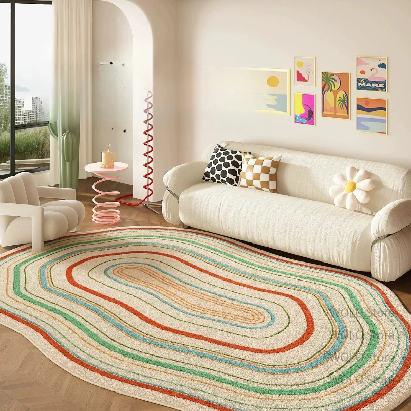 Dopamine Style Irregular Shape Living Room Carpet Decoration Home Fluffy Short Velvet Large Rugs Bedroom Lounge Non-slip Mat 러그